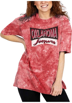 Oklahoma Sooners Womens Crimson Cloud Dye Short Sleeve T-Shirt