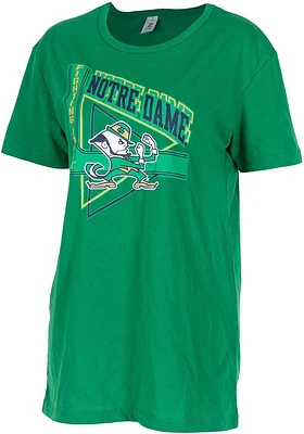 Notre Dame Fighting Irish Womens Kelly Green Oversized Short Sleeve T-Shirt