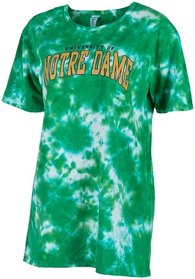 Notre Dame Fighting Irish Womens Kelly Green Tie Dye Short Sleeve T-Shirt