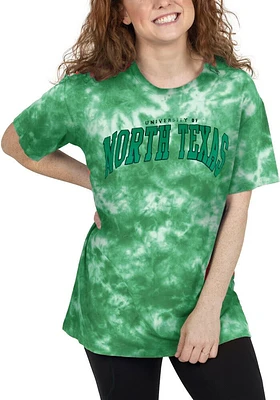 North Texas Mean Green Womens Kelly Tie Dye Short Sleeve T-Shirt