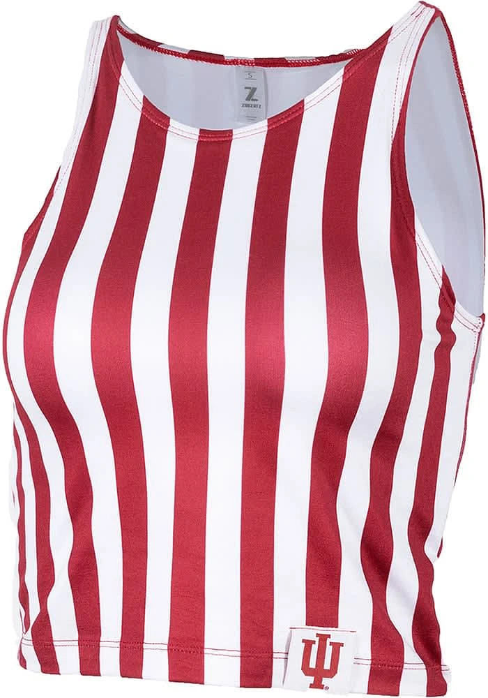 Indiana Hoosiers Womens Crimson Cropped First Down Tank Top