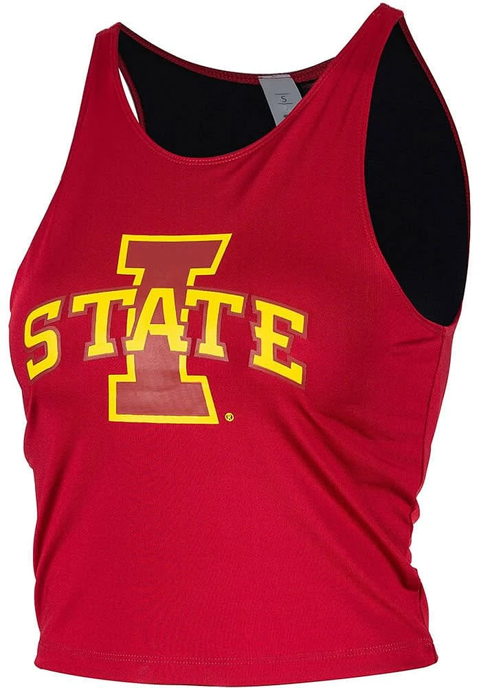 Iowa State Cyclones Womens Crimson Cropped First Down Tank Top