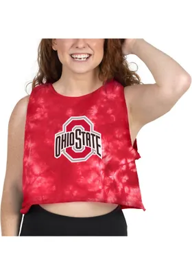 Ohio State Buckeyes Womens Red Cloud Dye Tank Top