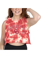 Oklahoma Sooners Womens Crimson Tie Dye Muscle Tank Top