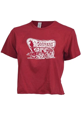 Oklahoma Sooners Womens Crimson Crop Short Sleeve T-Shirt