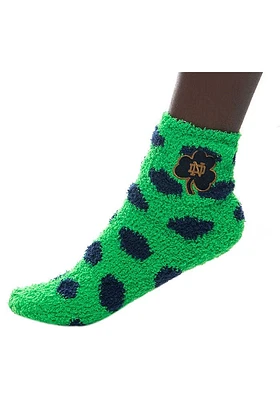 Notre Dame Fighting Irish Dot Fuzzy Womens Quarter Socks