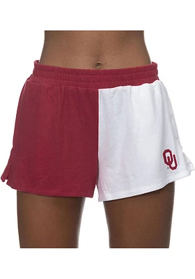 Oklahoma Sooners Womens Crimson Colorblock Sweater Shorts