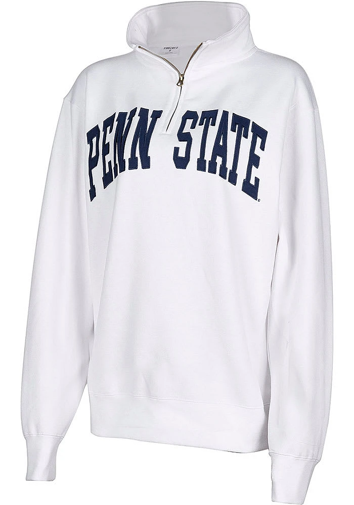Penn State Nittany Lions Womens White Sport Fleece Qtr Zip