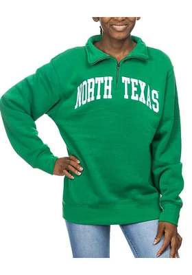 North Texas Mean Green Womens Kelly Sport Fleece Qtr Zip