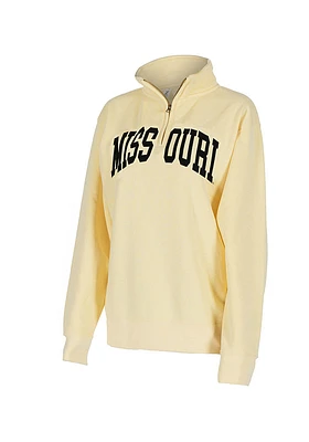 Missouri Tigers Womens Yellow Sport Fleece Qtr Zip