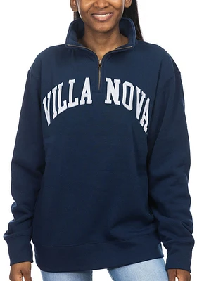 Villanova Wildcats Womens Navy Blue Sport Fleece Qtr Zip