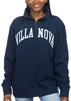 Villanova Wildcats Womens Navy Blue Sport Fleece Qtr Zip