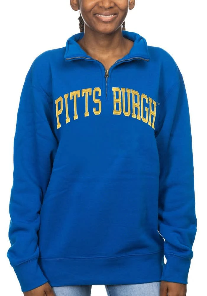Pitt Panthers Womens Blue Sport Fleece Qtr Zip