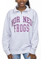 TCU Horned Frogs Womens Ash Sport Fleece Qtr Zip