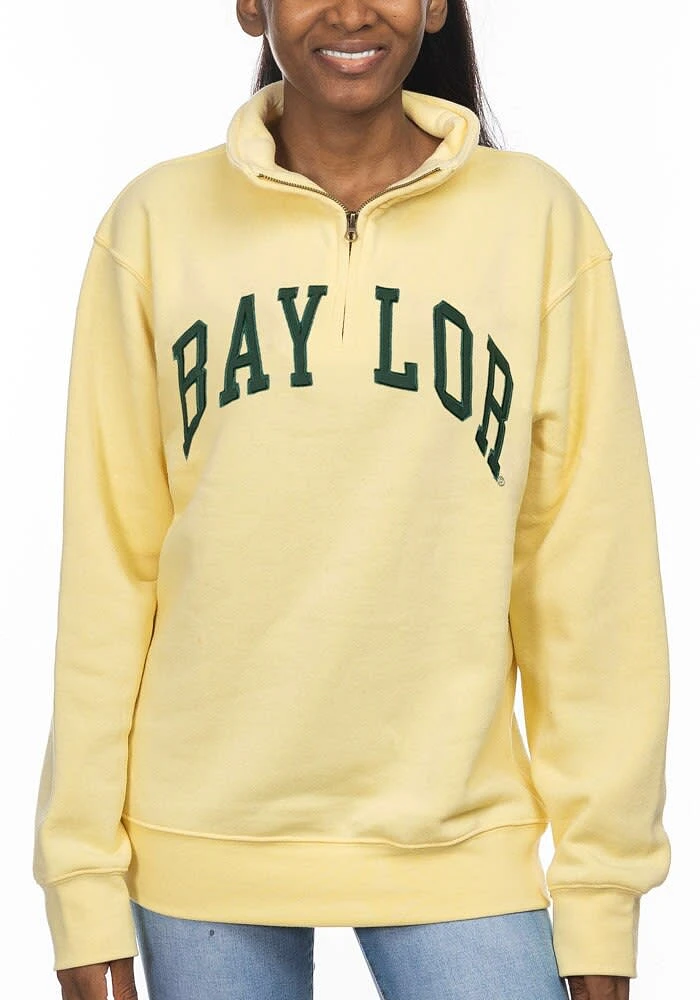 Baylor Bears Womens Yellow Sport Fleece Qtr Zip
