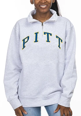 Pitt Panthers Womens Ash Sport Fleece Qtr Zip