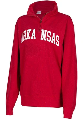 Arkansas Razorbacks Womens Crimson Sport Fleece Qtr Zip