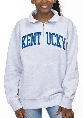 Kentucky Wildcats Womens Ash Sport Fleece 1/4 Zip Pullover