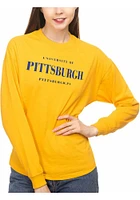 Pitt Panthers Womens Gold Drop Shoulder LS Tee