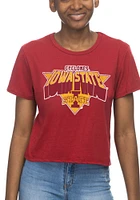 Iowa State Cyclones Womens Crimson Crop Short Sleeve T-Shirt