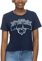 Penn State Nittany Lions Womens Navy Blue Crop Short Sleeve T-Shirt