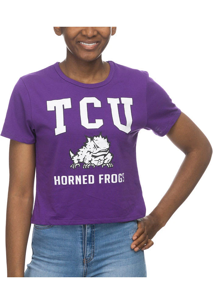 TCU Horned Frogs Womens Purple Crop Style Short Sleeve T-Shirt