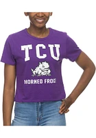 TCU Horned Frogs Womens Purple Crop Style Short Sleeve T-Shirt