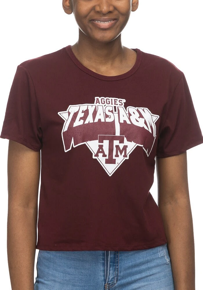 Texas A&M Aggies Womens Maroon Crop Short Sleeve T-Shirt