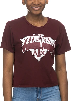 Texas A&M Aggies Womens Maroon Crop Short Sleeve T-Shirt