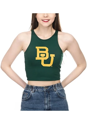 Baylor Bears Womens Green First Down Crop Tank Top