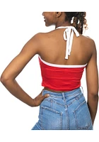 Kansas Jayhawks Womens Red Crop Halter Tank Top