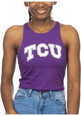 TCU Horned Frogs Womens Purple First Down Crop Tank Top