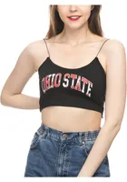 Ohio State Buckeyes Womens Black Crop Skinny Strap Tank Top