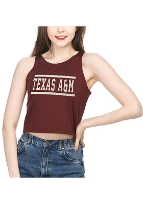 Texas A&M Aggies Womens Maroon First Down Crop Tank Top