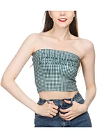 Michigan State Spartans Womens Green Gingham Tube Top Tank