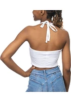 TCU Horned Frogs Womens White Crop Halter Tank Top