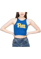 Pitt Panthers Womens Blue First Down Crop Tank Top