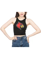 Louisville Cardinals Womens Black First Down Crop Tank Top