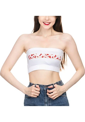 Oklahoma Sooners Womens White Cow Print Bandeau Tank Top