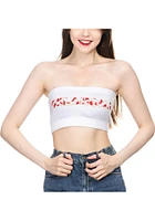 Oklahoma Sooners Womens White Cow Print Bandeau Tank Top