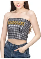 Missouri Tigers Womens Black Gingham Tube Top Tank