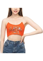 Oklahoma State Cowboys Womens Orange Crop Skinny Strap Tank Top