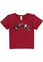 Indiana Hoosiers Girls Cardinal Tie Dye Wordmark Short Sleeve Tee