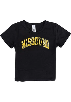 Missouri Tigers Girls Black Tie Dye Wordmark Short Sleeve Tee