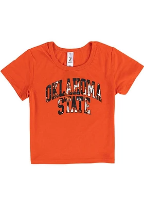 Oklahoma State Cowboys Girls Orange Tie Dye Wordmark Short Sleeve Tee