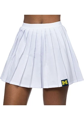 Michigan Wolverines Womens White Pleated Skirt