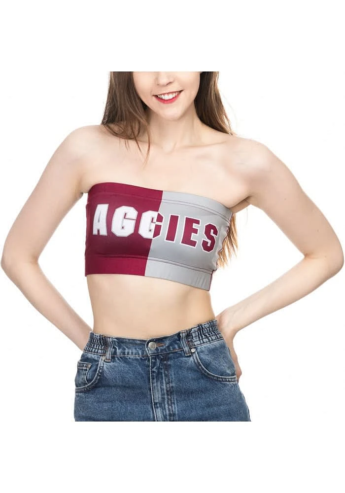 Texas A&M Aggies Womens Maroon Colorblock Bandeau Tank Top