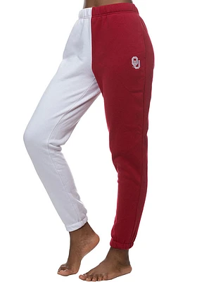 Oklahoma Sooners Womens Two Tone Jogger White Sweatpants
