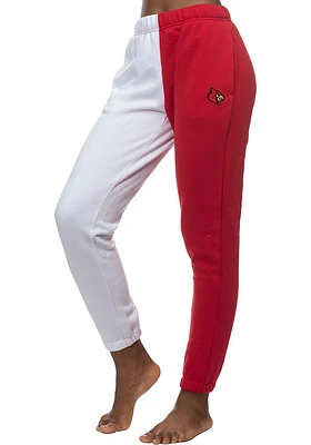 Louisville Cardinals Womens Two Tone Jogger White Sweatpants