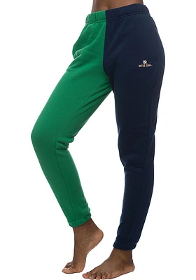 Notre Dame Fighting Irish Womens Two Tone Jogger White Sweatpants